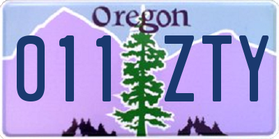 OR license plate 011ZTY