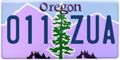 OR license plate 011ZUA