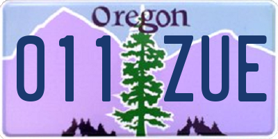 OR license plate 011ZUE