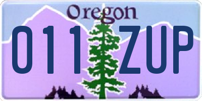 OR license plate 011ZUP