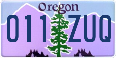OR license plate 011ZUQ