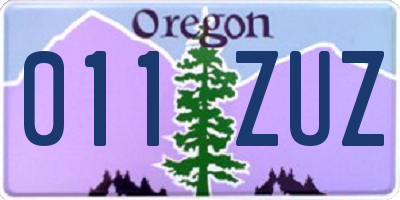 OR license plate 011ZUZ