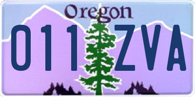 OR license plate 011ZVA