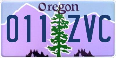 OR license plate 011ZVC