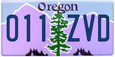 OR license plate 011ZVD