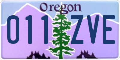 OR license plate 011ZVE