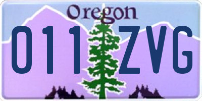 OR license plate 011ZVG
