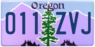 OR license plate 011ZVJ