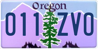OR license plate 011ZVO