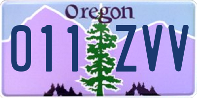 OR license plate 011ZVV