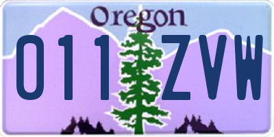 OR license plate 011ZVW