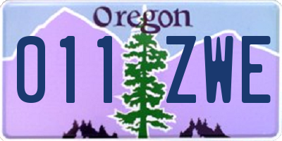 OR license plate 011ZWE