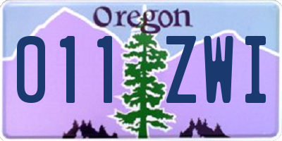 OR license plate 011ZWI