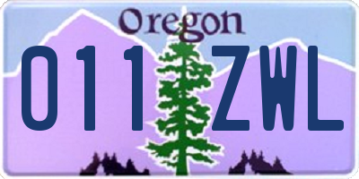 OR license plate 011ZWL