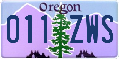 OR license plate 011ZWS