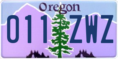 OR license plate 011ZWZ