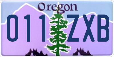 OR license plate 011ZXB