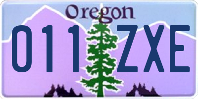 OR license plate 011ZXE