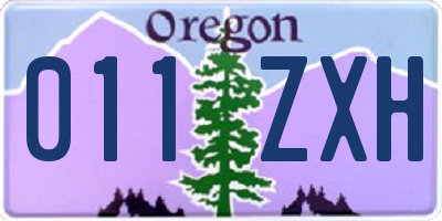 OR license plate 011ZXH
