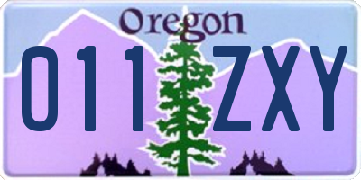 OR license plate 011ZXY