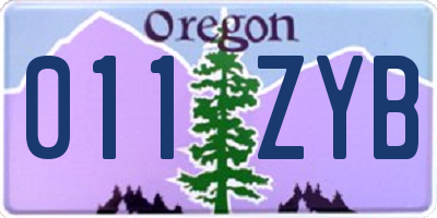 OR license plate 011ZYB