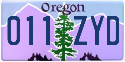 OR license plate 011ZYD