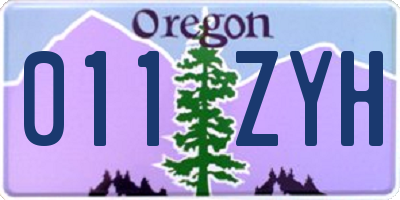 OR license plate 011ZYH