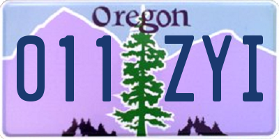 OR license plate 011ZYI