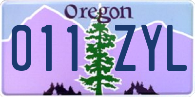 OR license plate 011ZYL