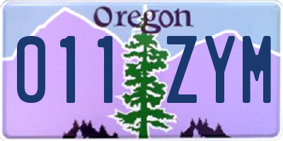 OR license plate 011ZYM