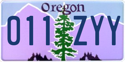 OR license plate 011ZYY