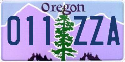 OR license plate 011ZZA