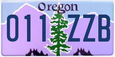 OR license plate 011ZZB