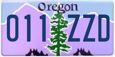 OR license plate 011ZZD