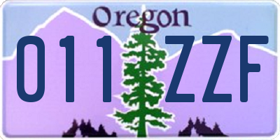 OR license plate 011ZZF
