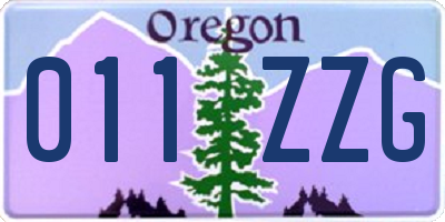 OR license plate 011ZZG
