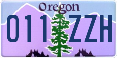 OR license plate 011ZZH