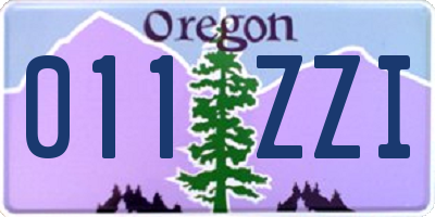OR license plate 011ZZI