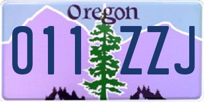 OR license plate 011ZZJ