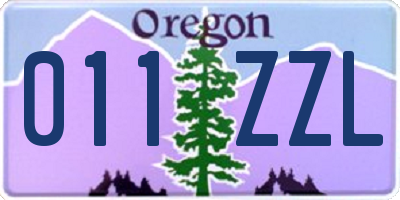 OR license plate 011ZZL