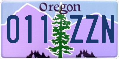 OR license plate 011ZZN