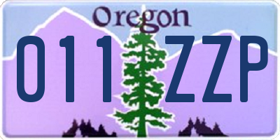 OR license plate 011ZZP