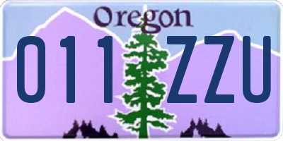 OR license plate 011ZZU