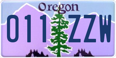 OR license plate 011ZZW