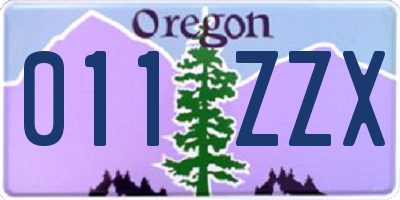 OR license plate 011ZZX