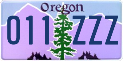 OR license plate 011ZZZ