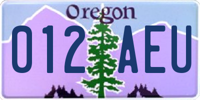 OR license plate 012AEU