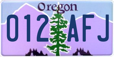 OR license plate 012AFJ