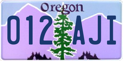 OR license plate 012AJI