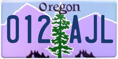 OR license plate 012AJL